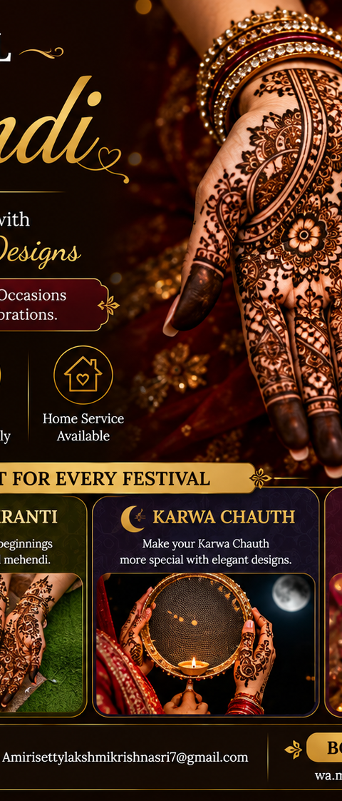 Festival Mehendi (Diwali, Sankranti, Karwa Chauth & More)
